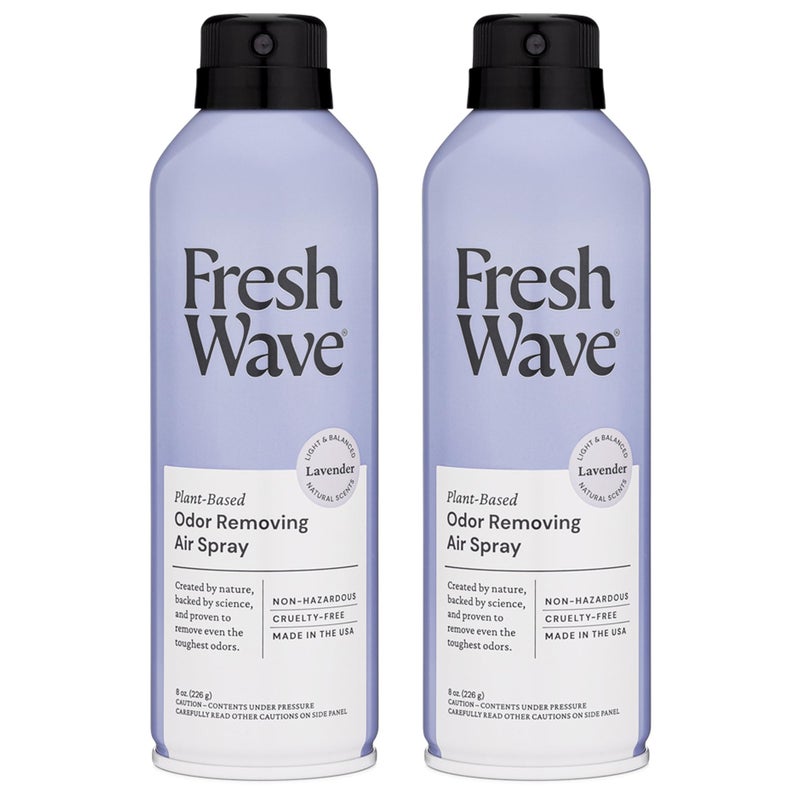 Fresh Wave Lavender Odor Eliminator Spray & Air Freshener, 8 oz. | Pack of 2 | Non-Aerosol, Fine Mist | Safer Odor Relief | Natural Plant-Based Odor Eliminator | For Furniture, Fabrics & Trash - Image 1